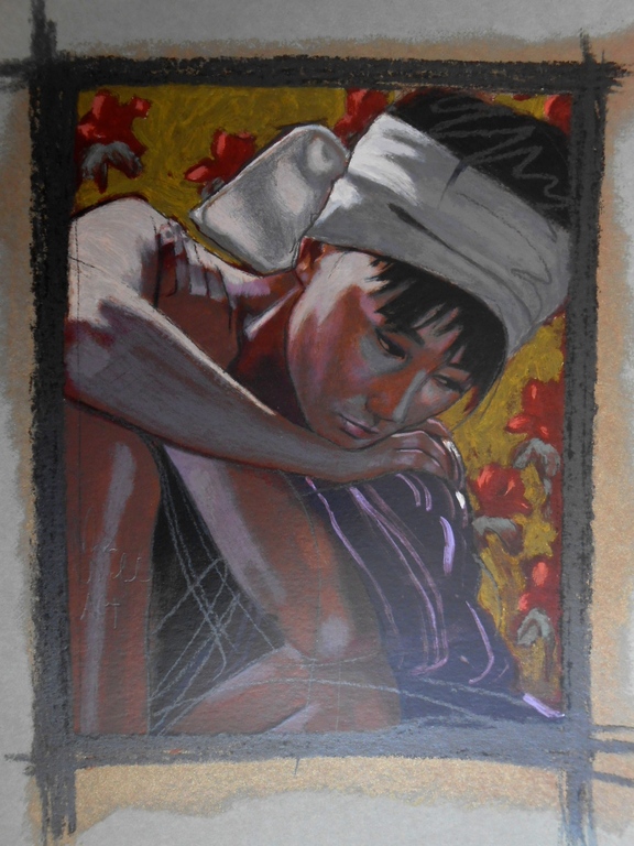 Nico Vrielink. Portret van Jeane. Zeefdruk met 40 drukgangen. kopen? Bied vanaf 1!