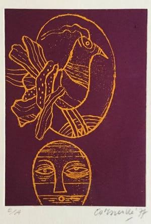 Corneille - Corneille - Masque et oiseau ( suiker-ets) 1977 - EA kopen? Bied vanaf 285!