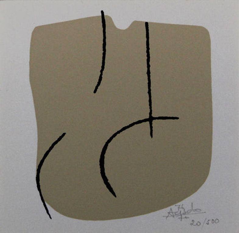 Acisclo Manzano: Lithografie, Abstracte Compositie I kopen? Bied vanaf 1!