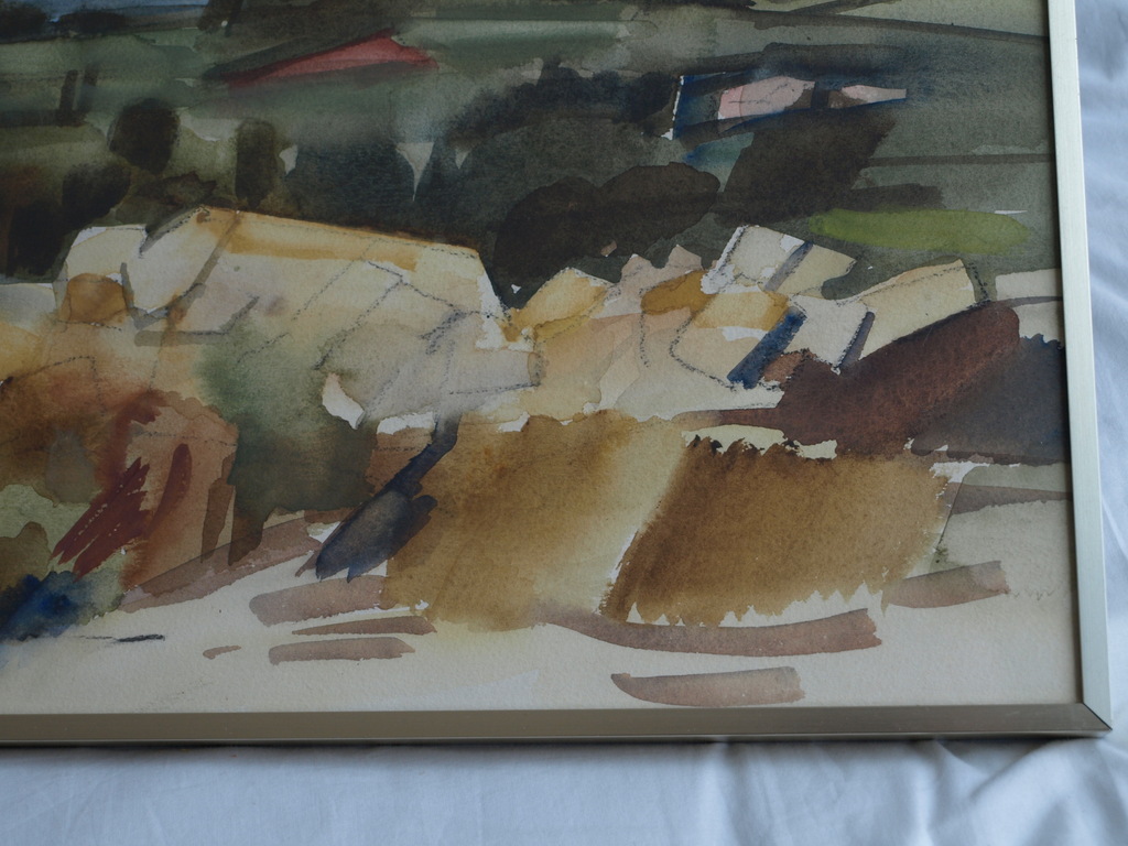 Jan Engelman : Aquarel – Landschap – gesigneerd & ingelijst – ca 1980 kopen? Bied vanaf 85!