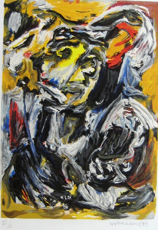 Wolvecamp Theo - Handgesigneerde zeefdruk - Abstracte compositie - VI / L ex. verkocht voor € 225!