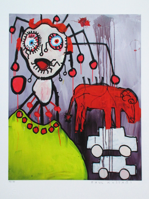 PAUL KOSTABI, Where's the Beef, giclee op handgeschept zwaar katoenpapier, 2013 verkocht voor € 35!