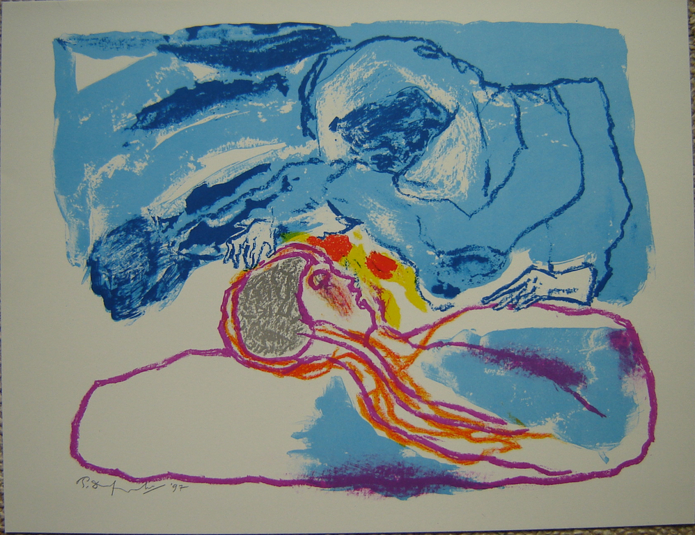 Pieter Defesche - litho - ziek kind - 1997 kopen? Bied vanaf 75!