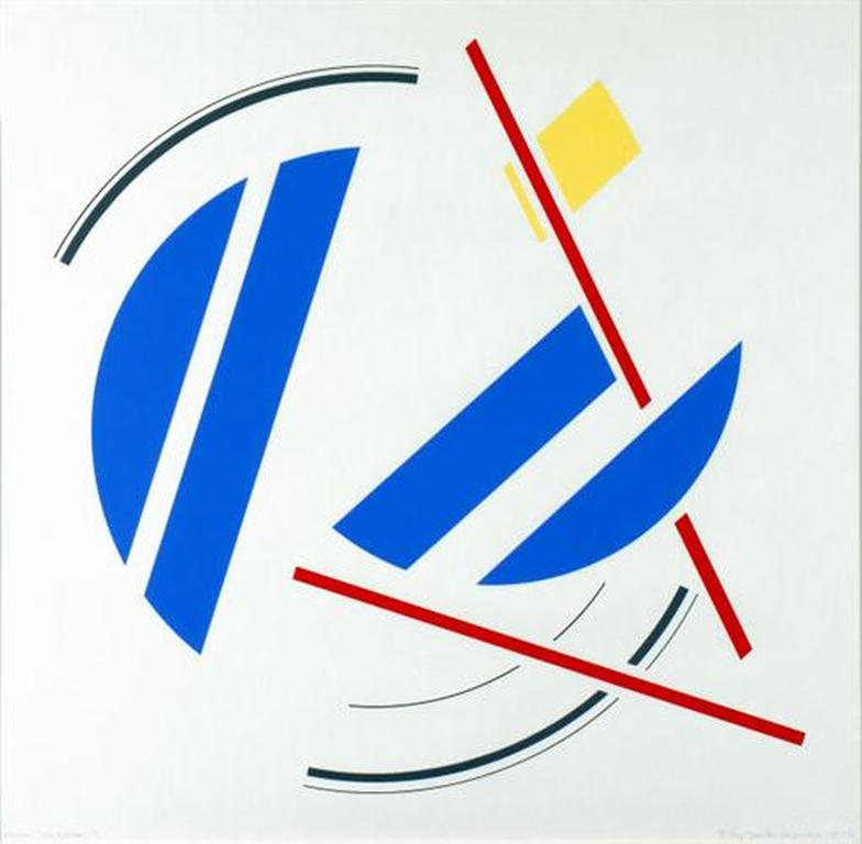 Rity Jansen Heijtmajer, zeefdruk compositie 1986 50/50  kopen? Bied vanaf 40!