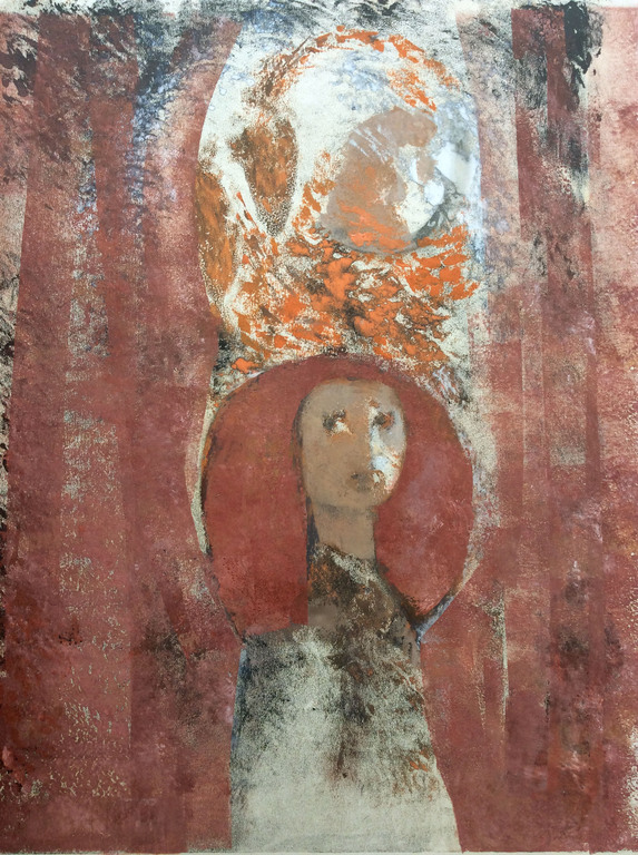 LAATSTE KANS! Irene Joffroy - scene met 'Vrouw in bos' - olieverf op papier verkocht voor € 75!