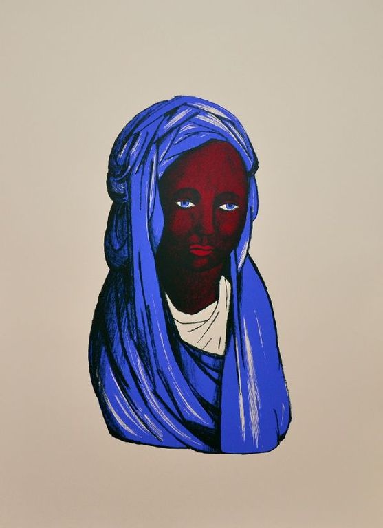 Giovanni Dalessi: Zeefdruk. Madonna. Zeer groot. verkocht voor € 100!