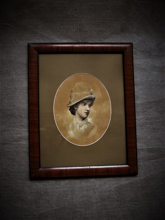 Fraai omstreeks 1900 geschilderd Pastel "Jonge dame met hoedje" W. Seymour  kopen? Bied vanaf 1!