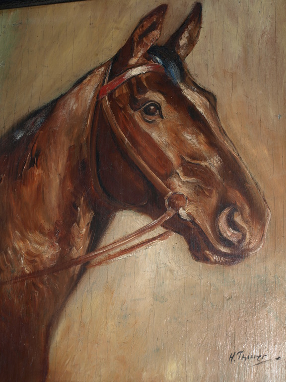 HERMANN THIERER (1882-?)–Olieverf –Paardenportret–Gesigneerd & ingelijst–ca 1930 kopen? Bied vanaf 1!