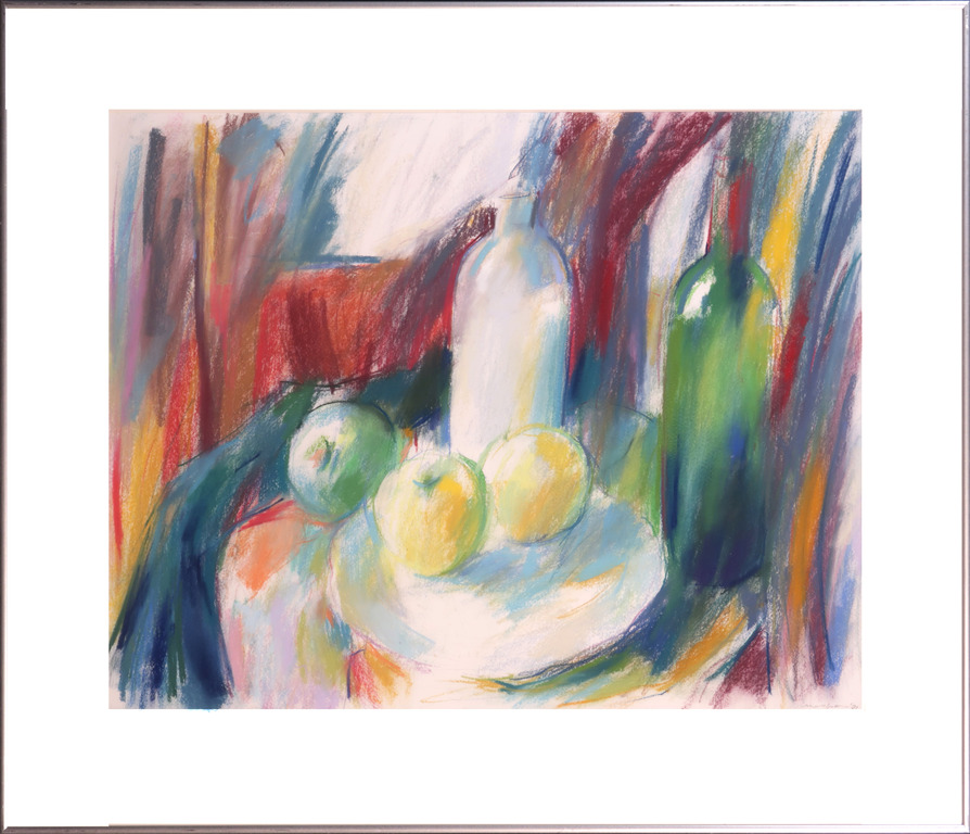 Arno van Iperen: Pastelkrijt tekening op papier, Stilleven II - Ingelijst kopen? Bied vanaf 20!