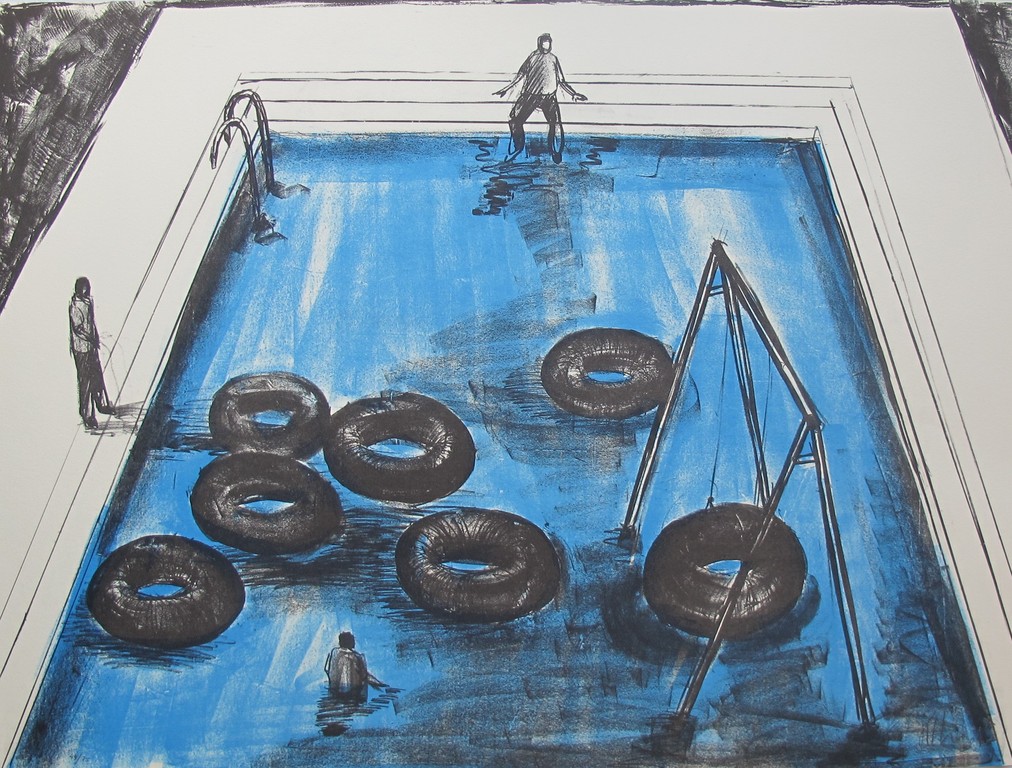 "Zwembad" - kleurenlithografie, 2005, 75 ex. kopen? Bied vanaf 100!