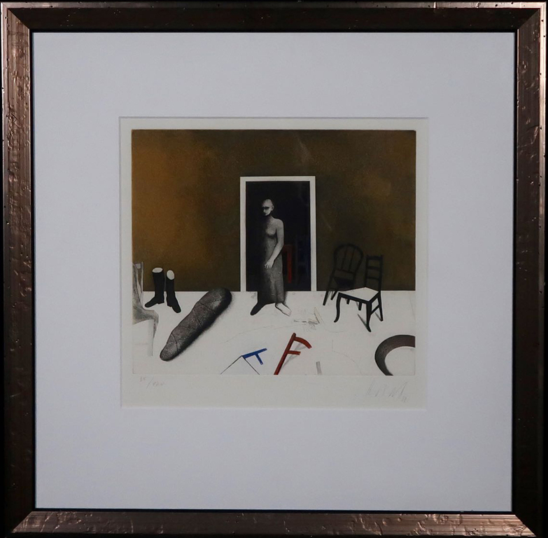 Karl Korab: Zeefdruk, Danach - Ingelijst verkocht voor € 40!