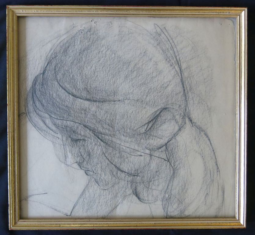 Joop Liesker: Potloodtekening + tekening van onbekende kunstenaar - Ingelijst kopen? Bied vanaf 1!