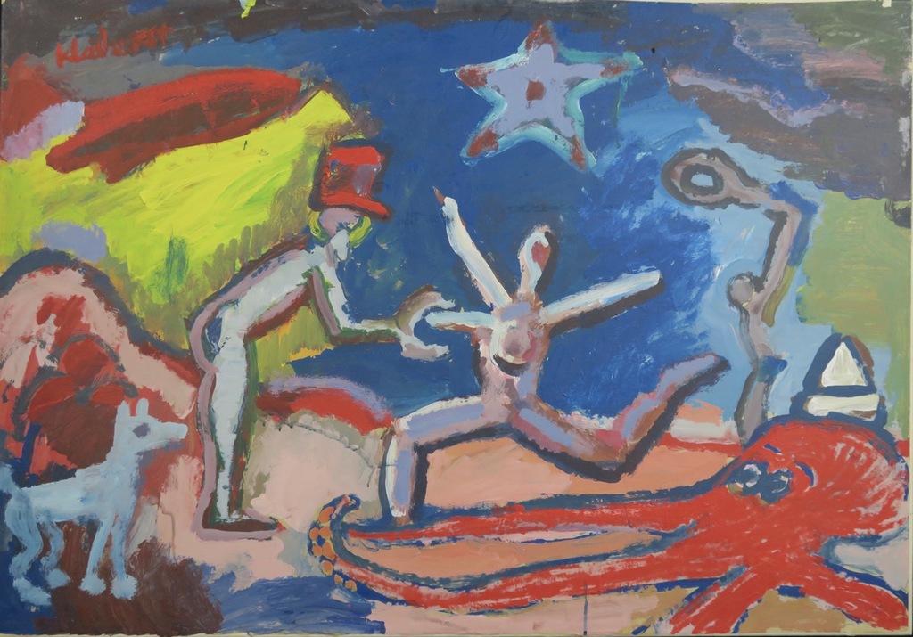 Peter Klashorst: Acryl op doek, Zonder titel - Jaren 80! kopen? Bied vanaf 1!