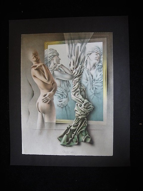 Realistisch Poen de Wijs (1948-2014) Lithografie "Vrouwelijk naakt bij Spiegel" kopen? Bied vanaf 1!