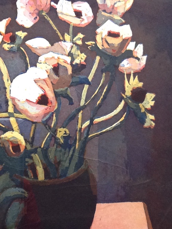 Marcel Schellekens, kleurets, Anemonen in vaas, ingelijst kopen? Bied vanaf 225!