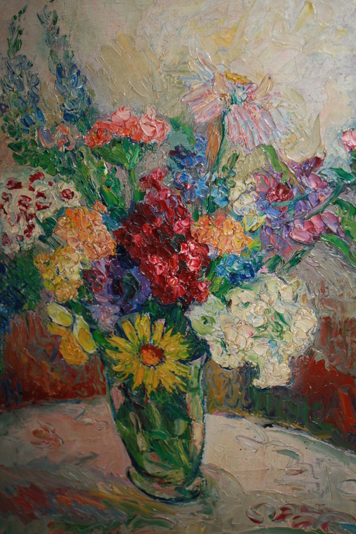 Louise Sinclair - IMPRESSIONISTISCH BLOEMSTILLEVEN verkocht voor € 150!