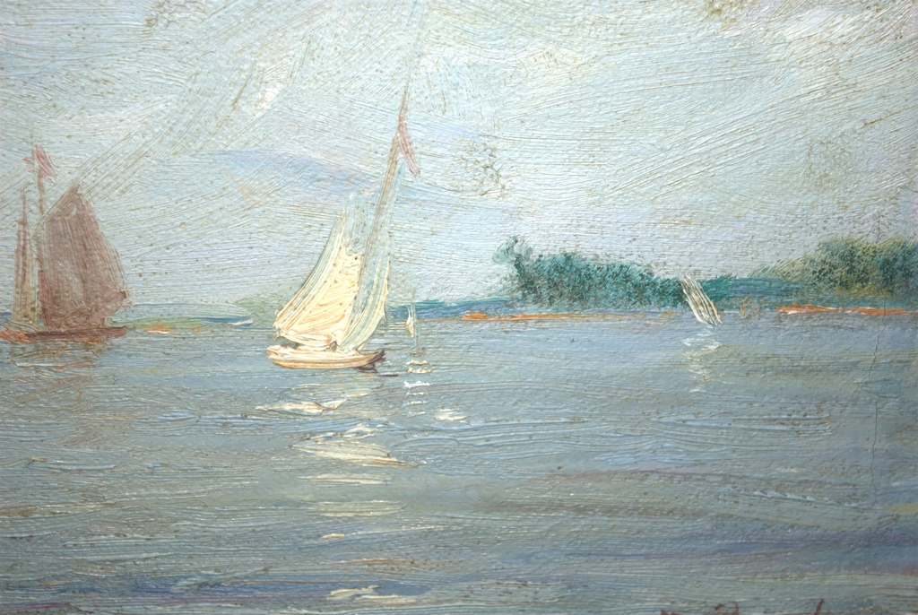 Zeilboten op een meer - olieverf op doek, rond 1920 - gesigneerd kopen? Bied vanaf 50!