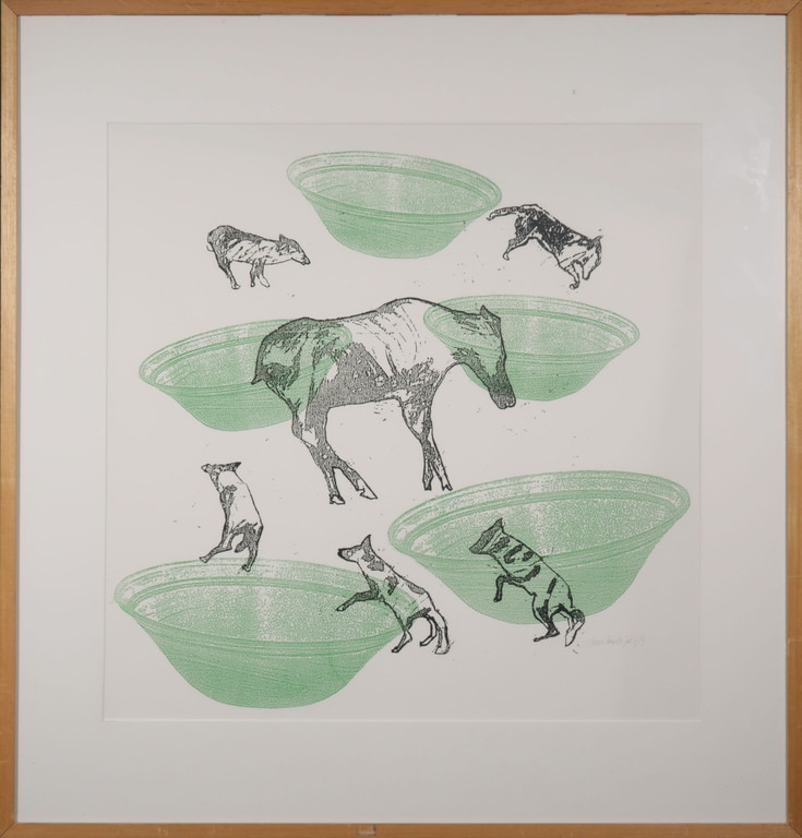 Anne Semler: Zeefdruk, Z.T. - Ingelijst (Groot) verkocht voor € 35!