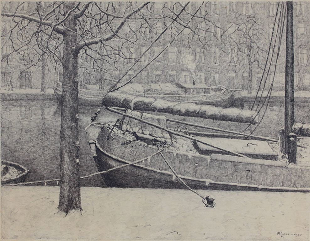 Willem Tijssen: pentekening op papier, zonder titel verkocht voor € 60!