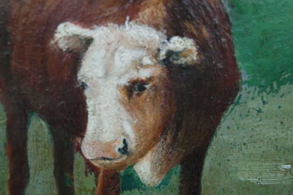 Petrus Marinus van Walcheren - olieverf op paneel - veegezicht - gesigneerd l.o. verkocht voor € 175!