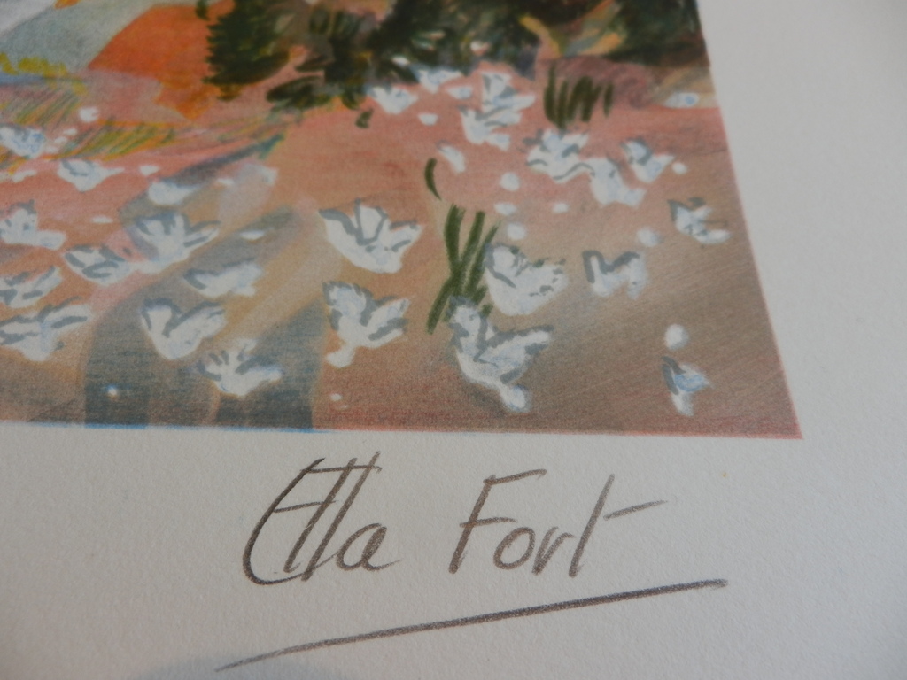 ELLA FORT Lot van twee Kleurenlitho's    TOSCAANS DORP en TOSCANE Handgesigneerd kopen? Bied vanaf 1!
