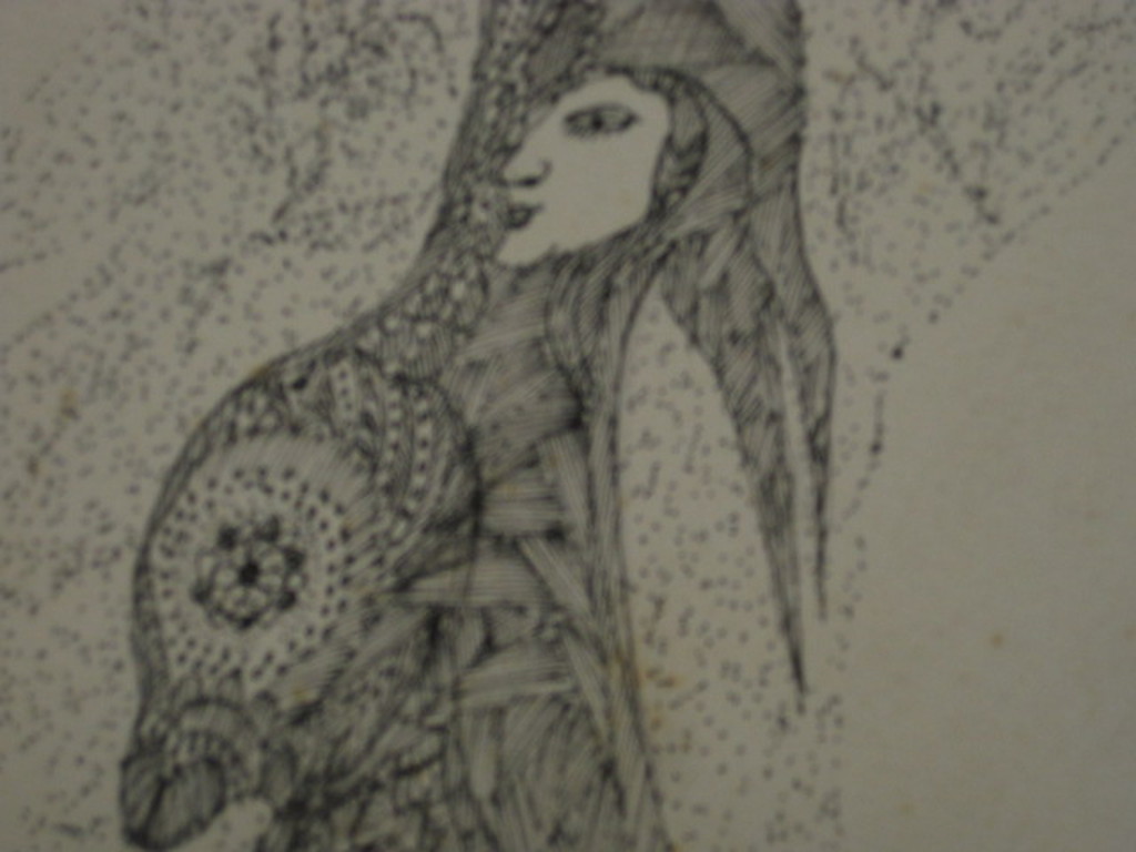 Zeldzame Oostindische Inkttekening "vogelfiguur"  van Paula Sluiter (1903-1993)  kopen? Bied vanaf 1!
