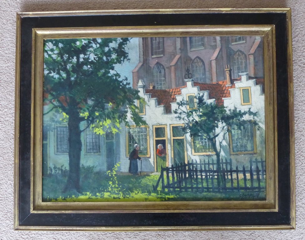 Karl Jacob van Beekum, schilderij: Haarlemmer hof, handgesigneerd, 1987 kopen? Bied vanaf 90!