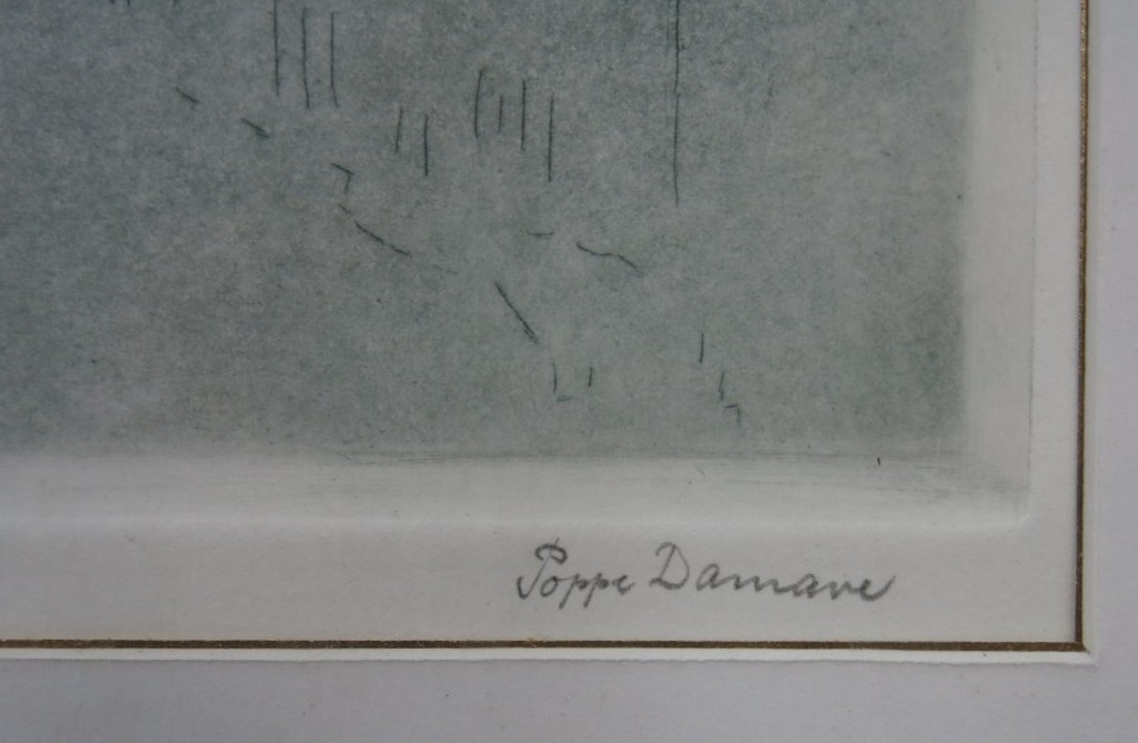 Poppe Damave: Ets, Spaarne Haarlem - Ingelijst kopen? Bied vanaf 70!