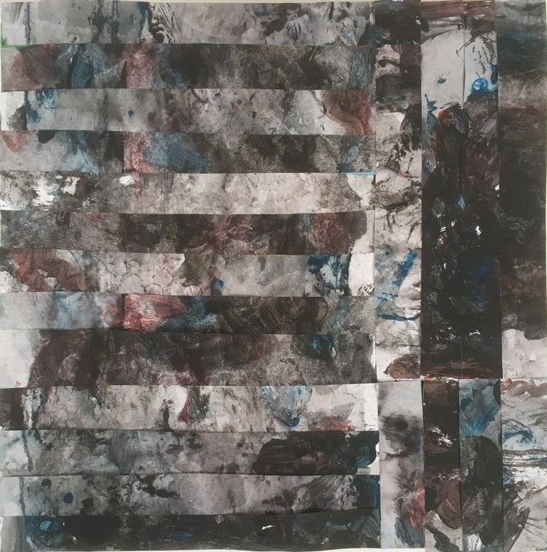 Onbekende Kunstenaar - Gemengde techniek -  Abstracte Kompositie zonder titel. kopen? Bied vanaf 1!