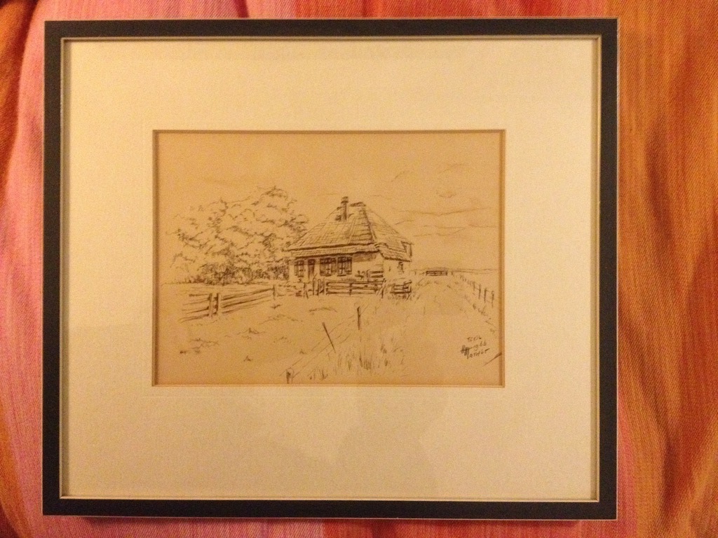 Gerard Mathot (1911-2000) – Boerderijtje op Texel, pentekening, 1966 kopen? Bied vanaf 10!