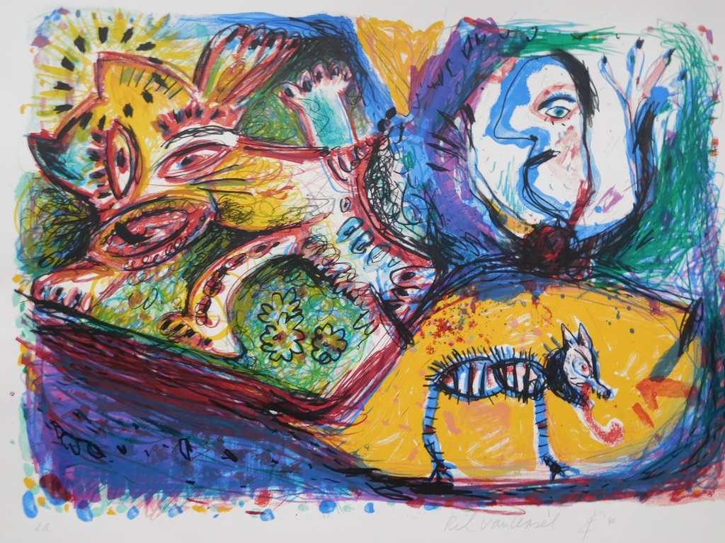 Albert Niemeyer en Rik van Iersel, Zeefdruk, 1990, Gesigneerd kopen? Bied vanaf 150!