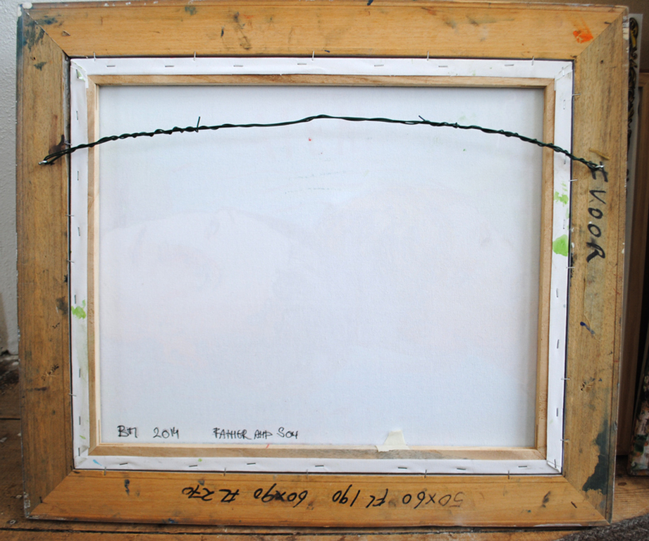 Father and Son. Bert Maurits, Haarlem, Holland. Acryl op linnen.  50/60 cm  kopen? Bied vanaf 180!