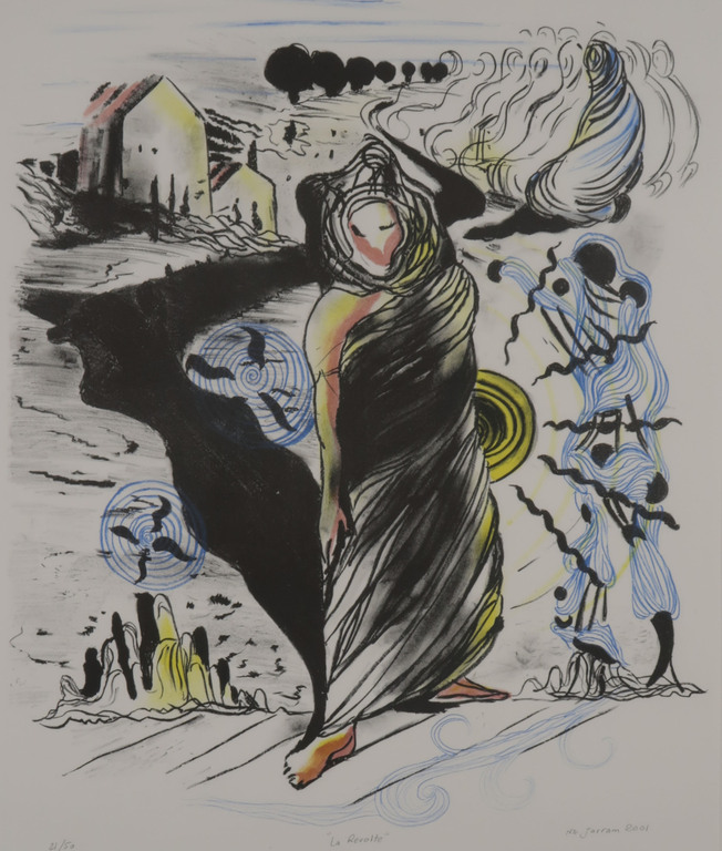 Nour Edinne Jarram: Litho, La Revolte - Ingelijst kopen? Bied vanaf 1!