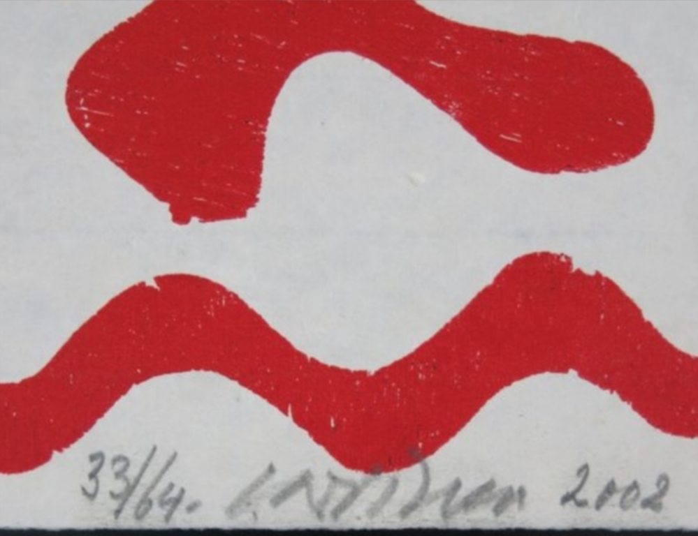 Carel Visser: Houtdruk op Japans papier, Rood kopen? Bied vanaf 80!