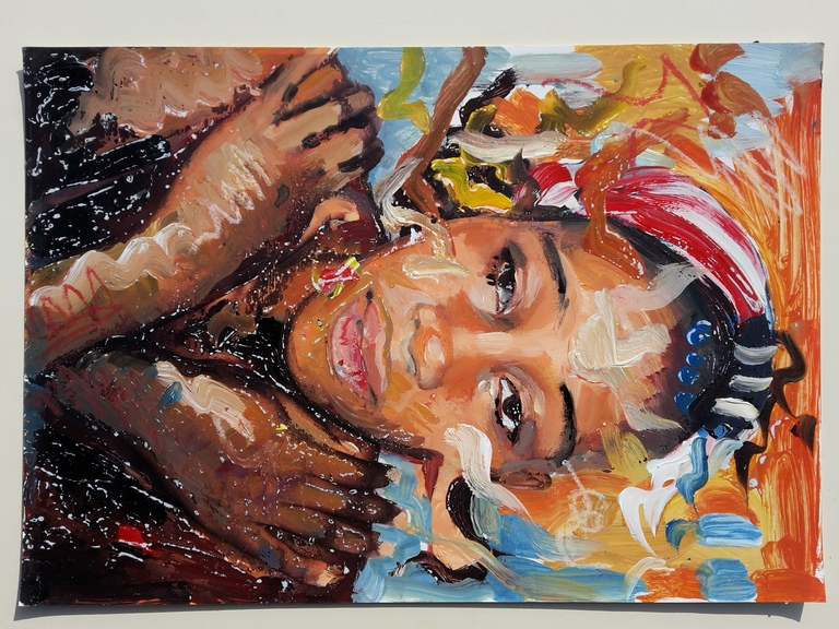 Peter Klashorst - Mombasa girl - olie op papier - gesigneerd kopen? Bied vanaf 90!