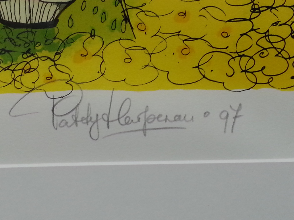 Patty Harpenau, zeefdruk met lijst , titel " Zondag" kopen? Bied vanaf 50!