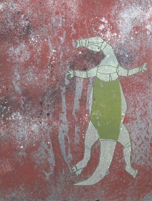 Ad van Otterloo: Zeefdruk op handgeschept papier, Hagedis kopen? Bied vanaf 1!