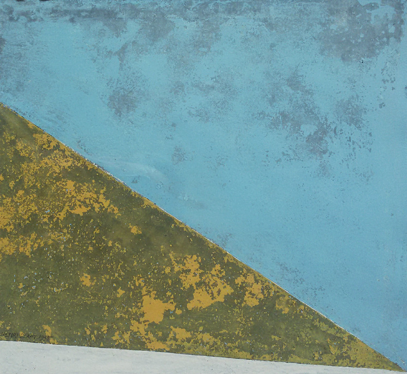 Henri Plaat - Abstracte compositie, gemengde techniek (mooi ingelijst) verkocht voor € 145!