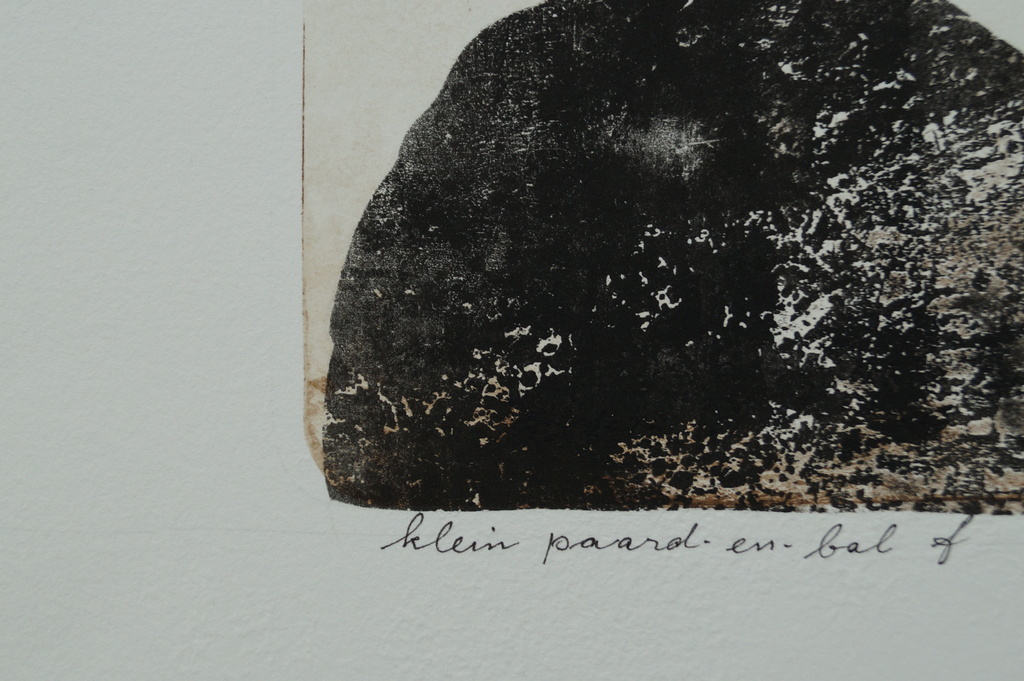 Armien Visser - gesigneerde ets - klein paard -en- bal f kopen? Bied vanaf 1!