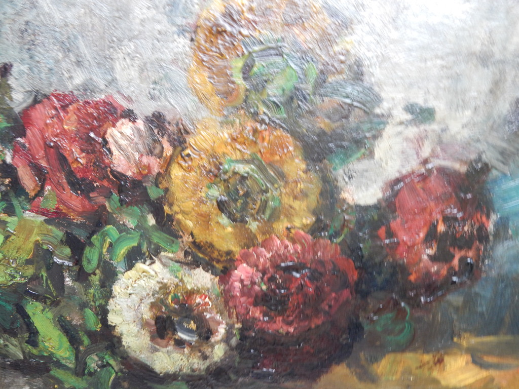 Jan Dona, olieverf op schilders-board, stilleven - bloemen in vaas kopen? Bied vanaf 125!