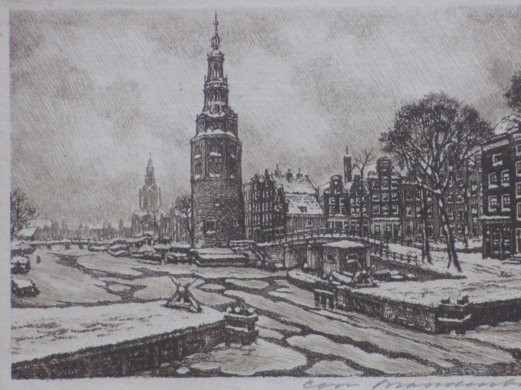 Cornelis Brandenburg, Oude Schans in de sneeuw, Ets kopen? Bied vanaf 60!