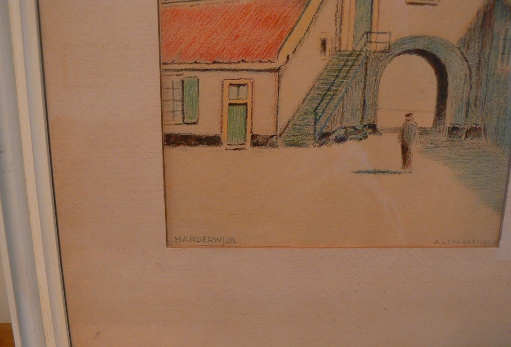 A. van Starrenburg (1874-1945)  --  Tekening  --  Poort Harderwijk kopen? Bied vanaf 1!