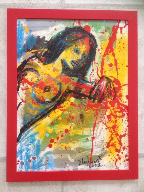 Peter Klashorst - Mooi werk op papier incl. lijstje kopen? Bied vanaf 1!