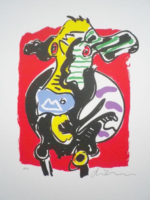 Peter Diem - Grote zeefdruk Koe EA exemplaar kopen? Bied vanaf 1!