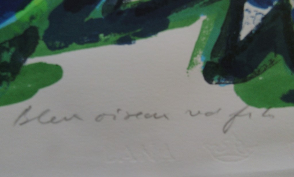 John Lie a Fo  blauwe vogel zeefdruk kopen? Bied vanaf 50!