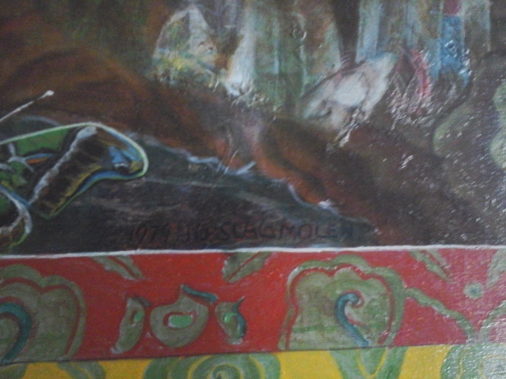 Slagmolen J.G - Aum Samsara (1979) acryl / doek (87x87)  kopen? Bied vanaf 30!