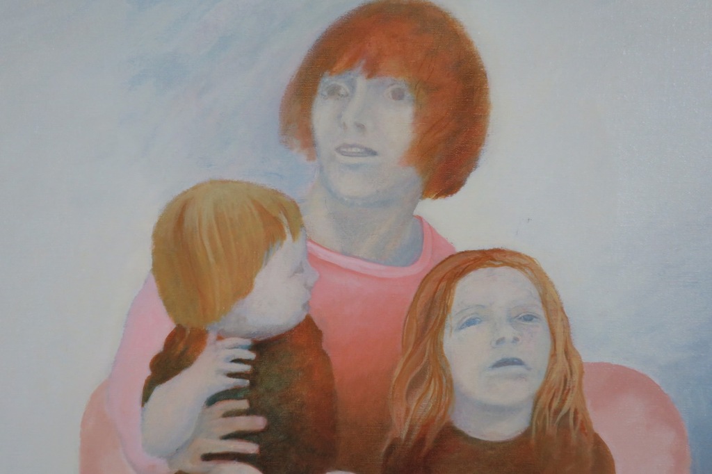 Aat Verhoog: Acryl op doek, Familieportret - Ingelijst (Zeer groot) kopen? Bied vanaf 400!