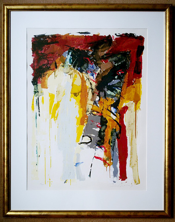 Richard Smeets - Abstracte compositie, zeefdruk (prachtig ingelijst, groot!) kopen? Bied vanaf 225!