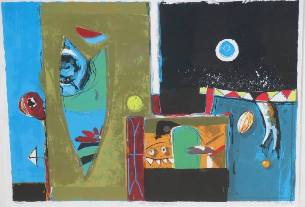 Cor de Jong: Zeefdruk, De voorspelling - Ingelijst kopen? Bied vanaf 35!