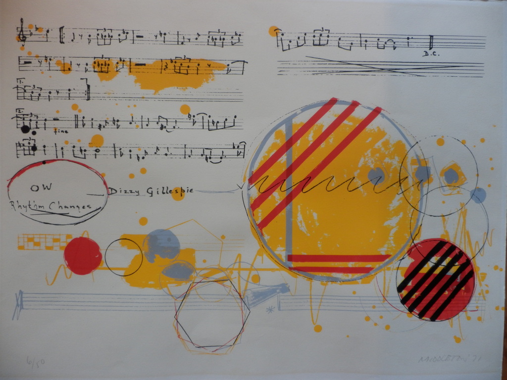 SAM MIDDLETON  Litho   DIZZY GILLESPIE  uit 1971  Handgesigneerd kopen? Bied vanaf 1!